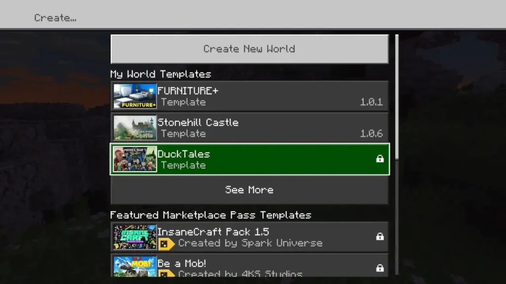 Minecraft Tempelates