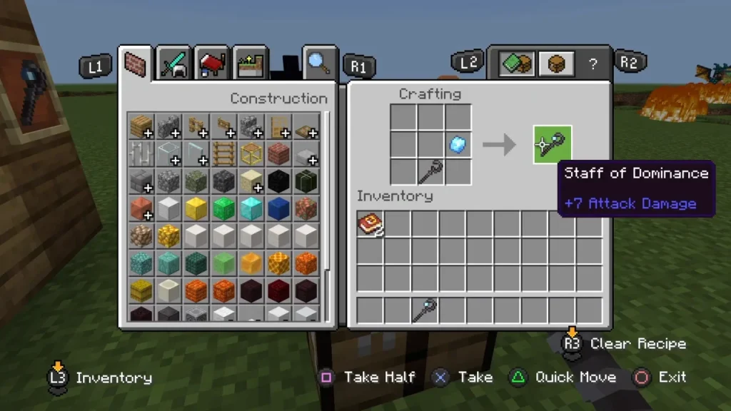 how to craft malgosha staff in minecraft movie addon
